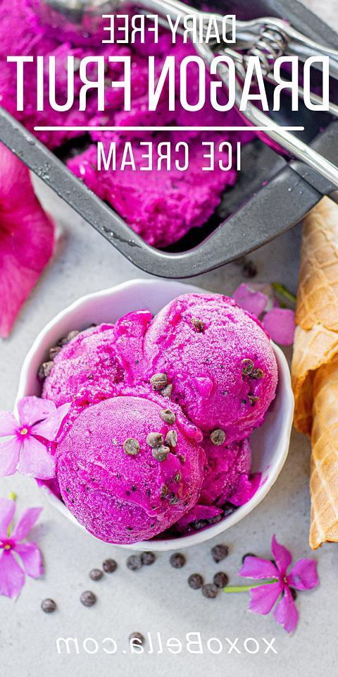 Παγωτό Φρούτο του δράκου 19 Παγωτό με γεύση dragon fruit χωρίς γαλακτοκομικά.