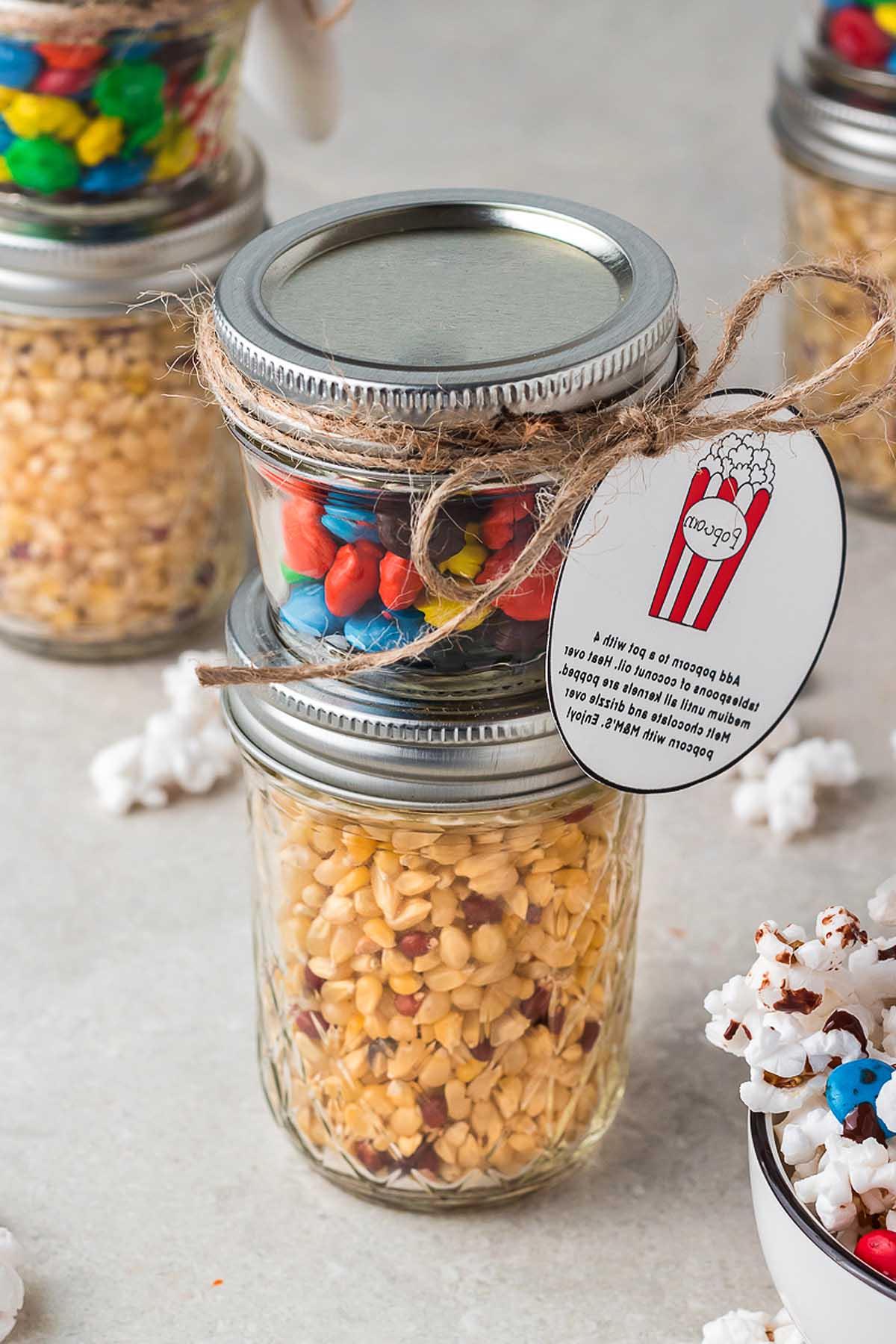 Ποπ κορν με M&M και Σοκολάτα – Σετ Δώρου DIY 3 DIY Δώρο Ποπ Κορν σε Βάζο