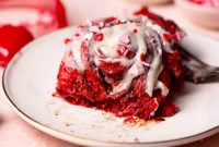Decadent Red Velvet Cinnamon Rolls with Cream Cheese Frosting