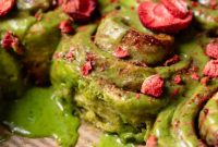 Strawberry Matcha Swirl Cinnamon Rolls