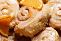 Gooey Glazed Orange Creamsicle Cinnamon Rolls