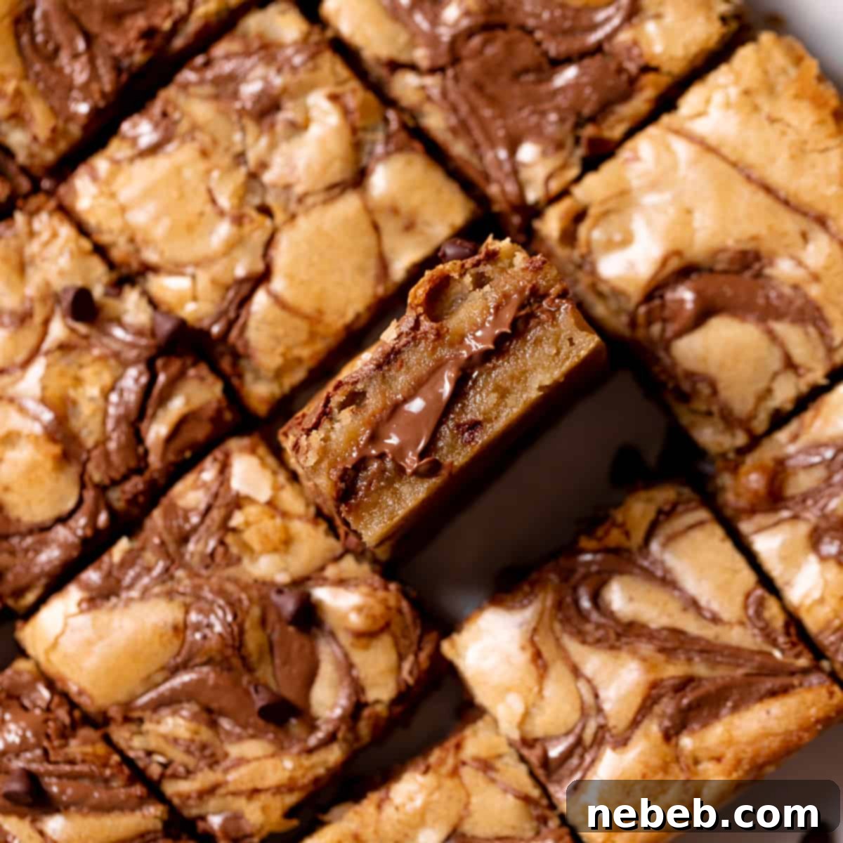 nutella bars stuffed with gooey nutella in the center.