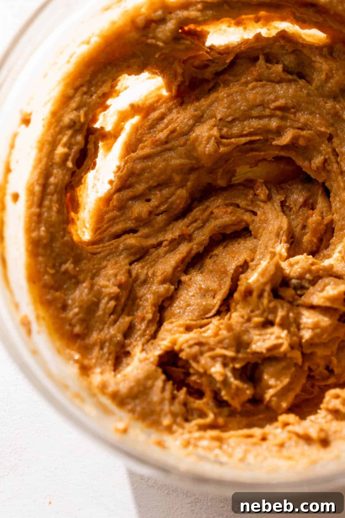 Spiced Pumpkin Snickerdoodle Delights 8 The bowl of pumpkin cookie dough after whisking in the pumpkin puree.