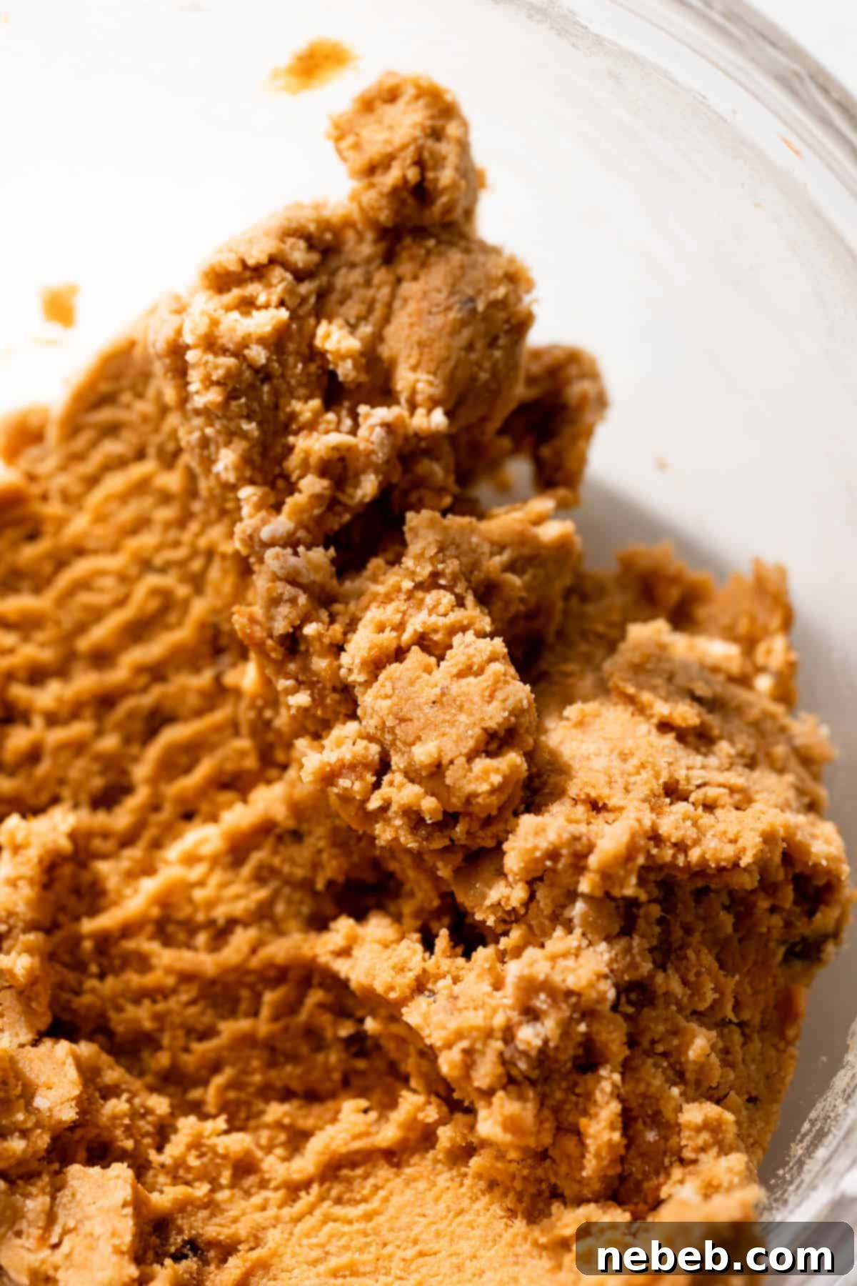 Spiced Pumpkin Snickerdoodle Delights 9 Pumpkin cookie dough in a mixing bowl.