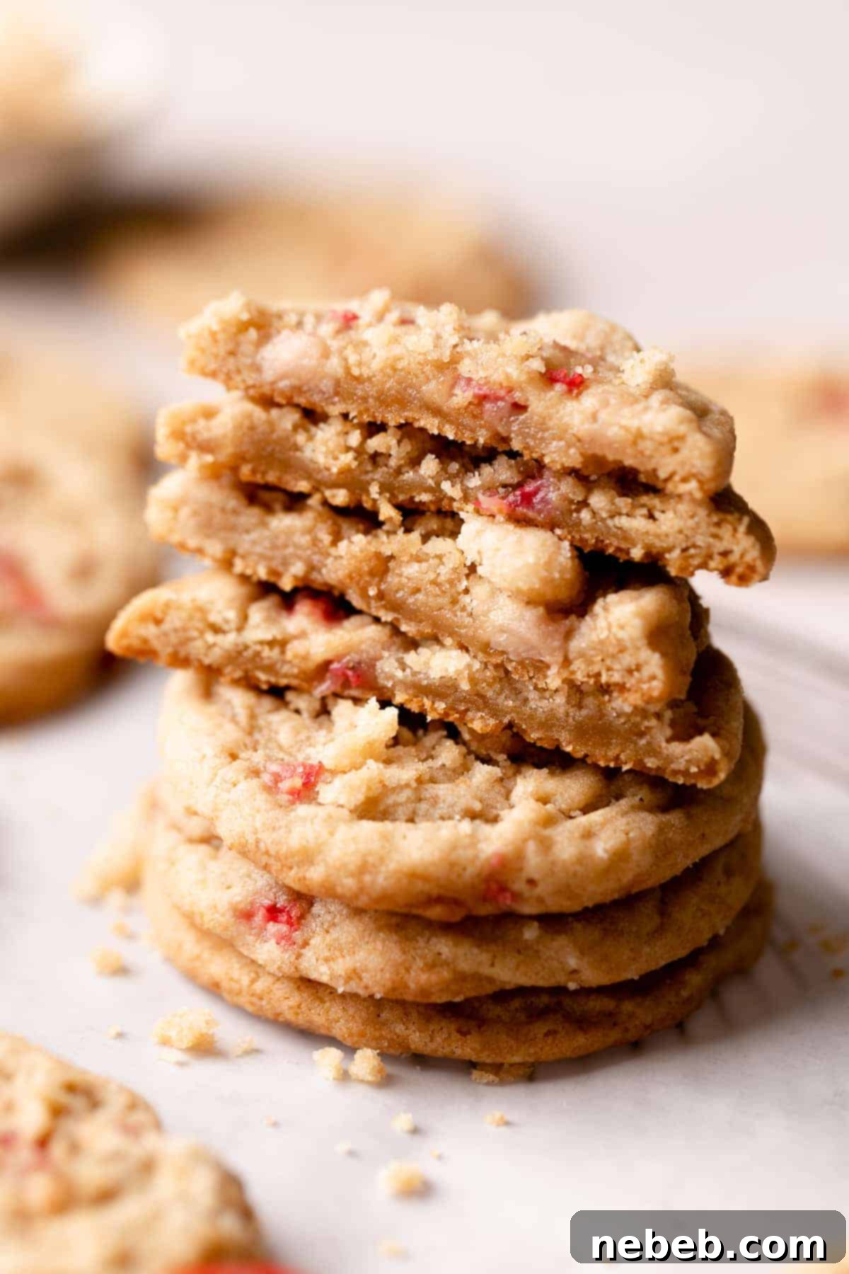 a stack of strawberry cookies.