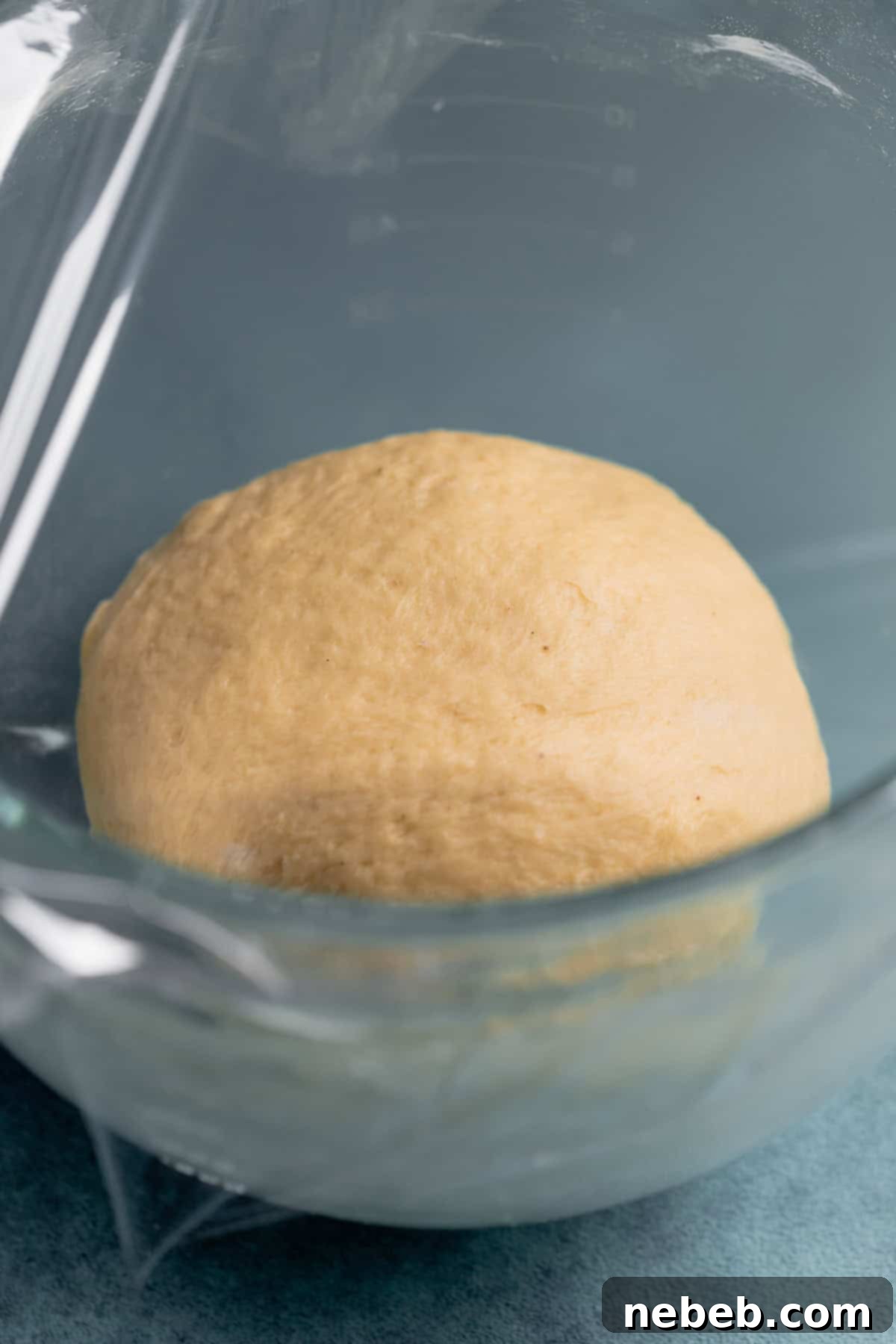 A bowl with the yeast dough covered and resting.