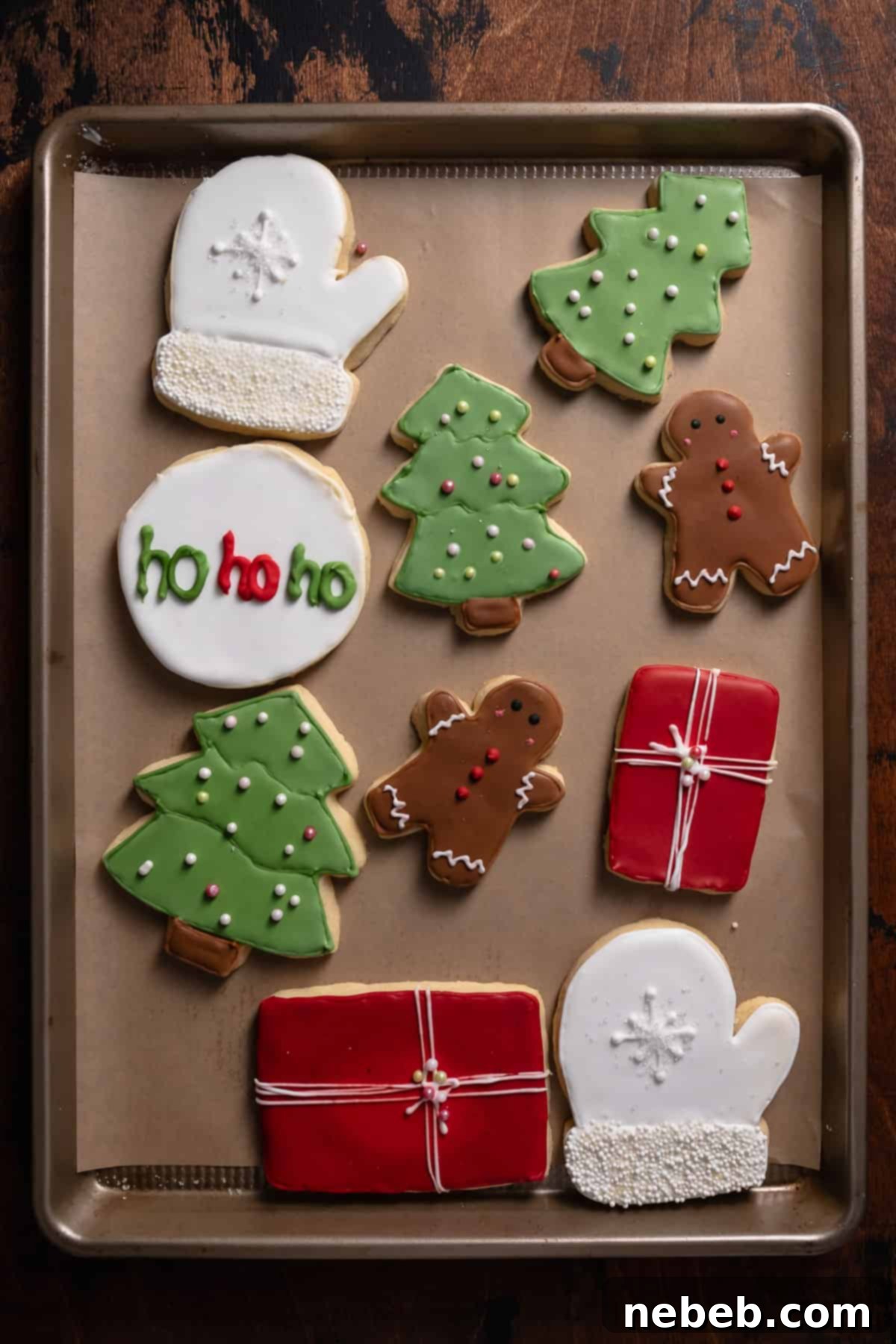 Perfect Bakery-Style Cut-Out Sugar Cookies 11 A tray of decorated sugar cookies.