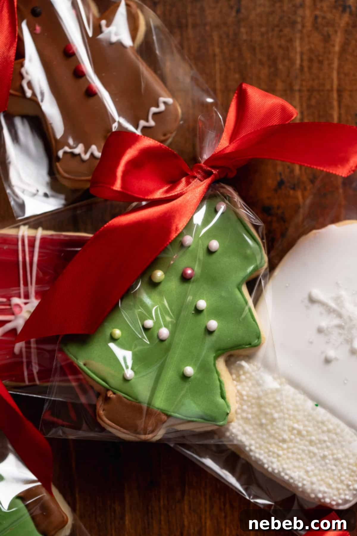 Perfect Bakery-Style Cut-Out Sugar Cookies 12 Decorated sugar cookies in cellophane bags with ribbon tied on top.