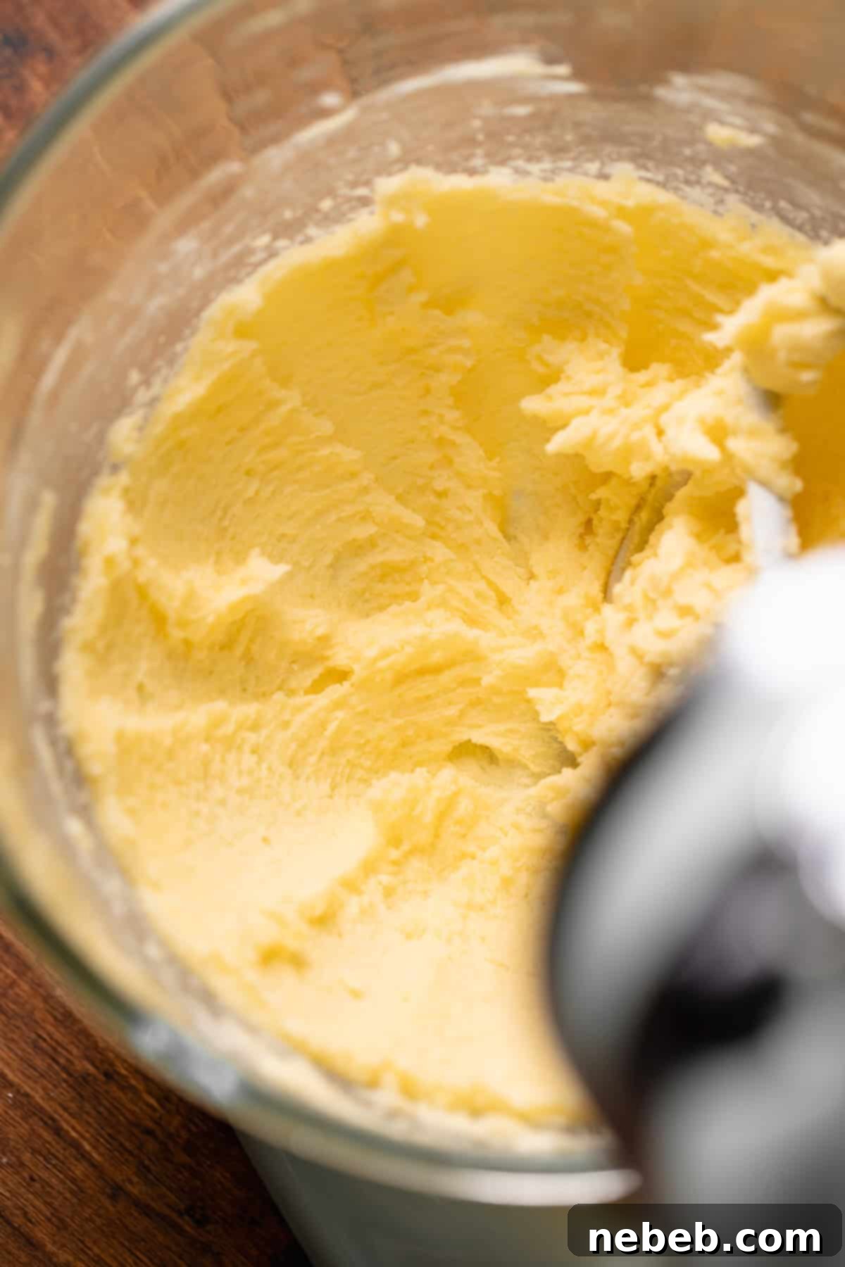 Perfect Bakery-Style Cut-Out Sugar Cookies 4 Creamed butter in a mixing bowl.