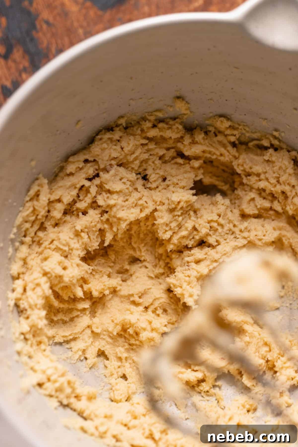 Luscious Blueberry Sour Cream Coffee Cake 3 Creamed butter and sugar in a mixing bowl.