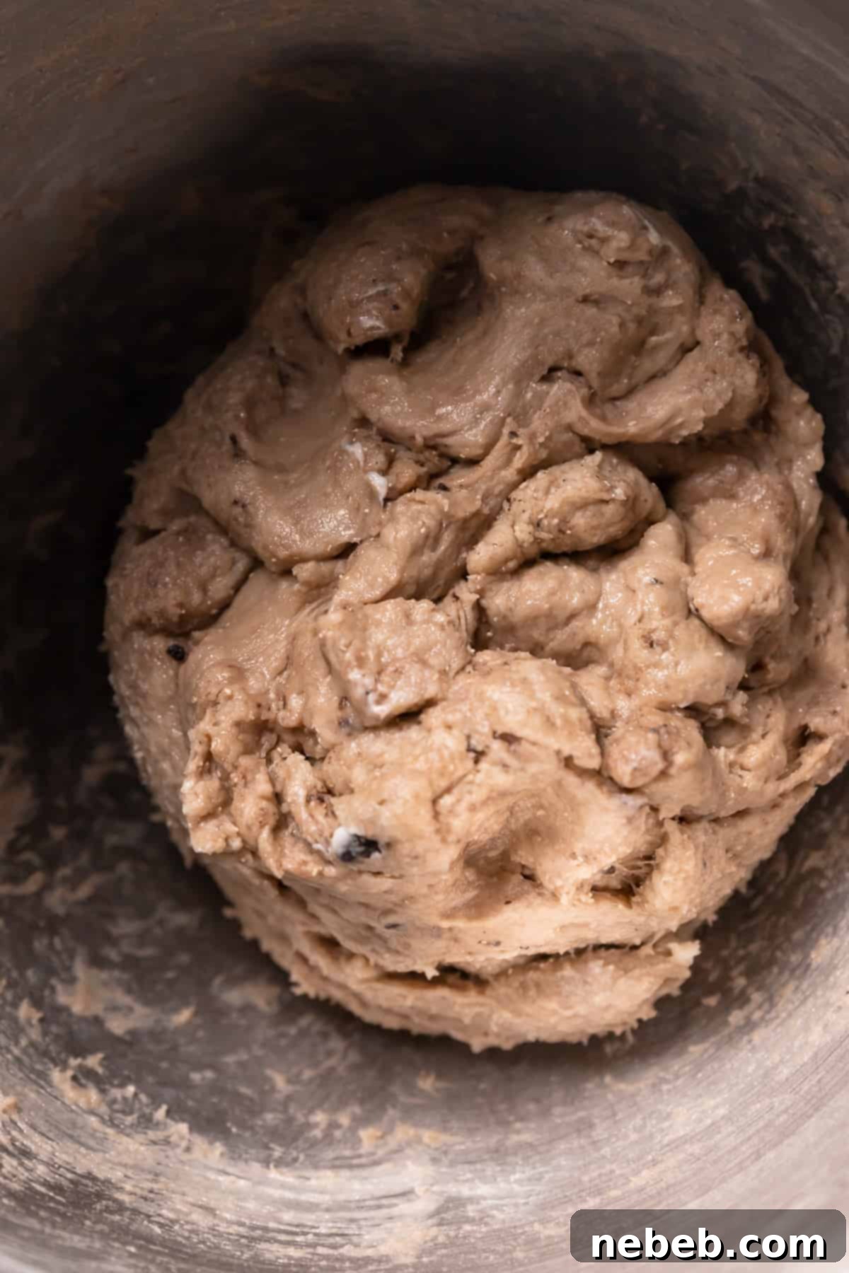 The smooth, elastic dough after mixing in a bowl, ready for resting.
