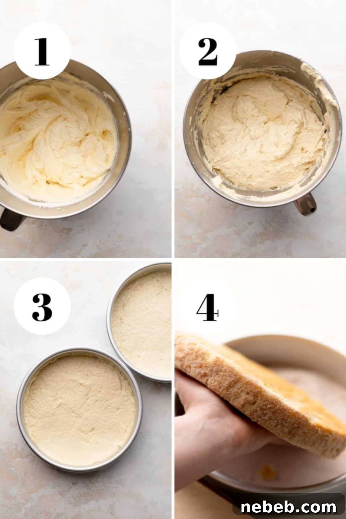 Cinnamon Sugar Dream Cake 4 a collage of the steps for how to make churro cake.