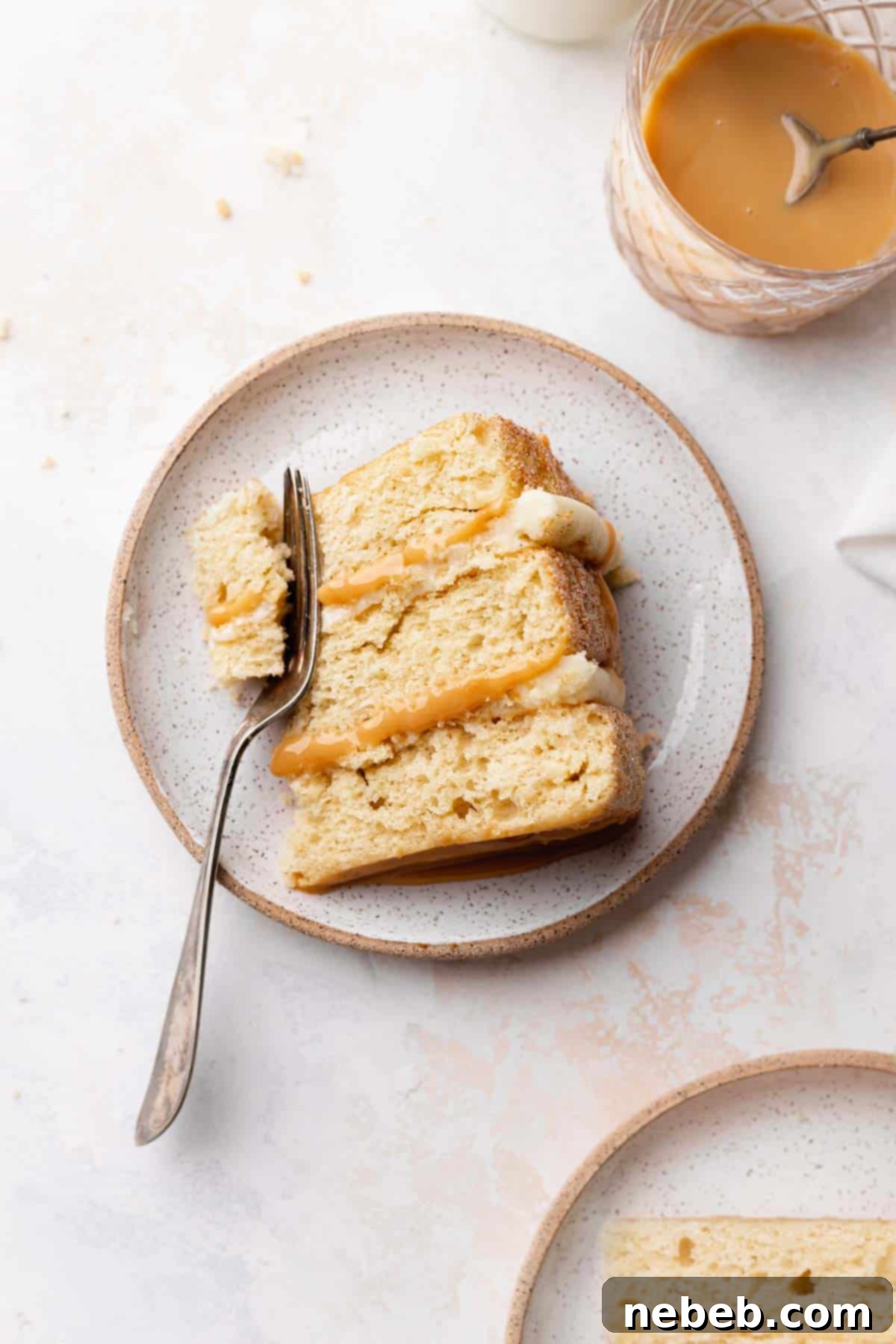 Cinnamon Sugar Dream Cake 6 a slice of cake on a plate.